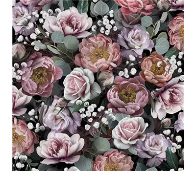 Vintage Flowers Black