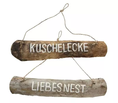 Schild Terry, 2 sort., Natur, B 3,00 cm,