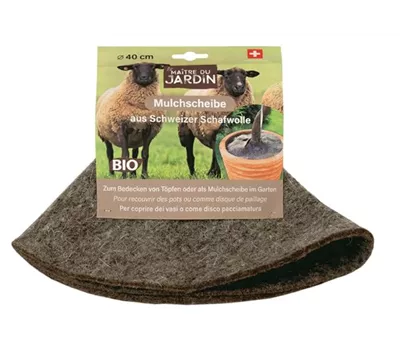 Mulchscheiben aus Schafwolle rund