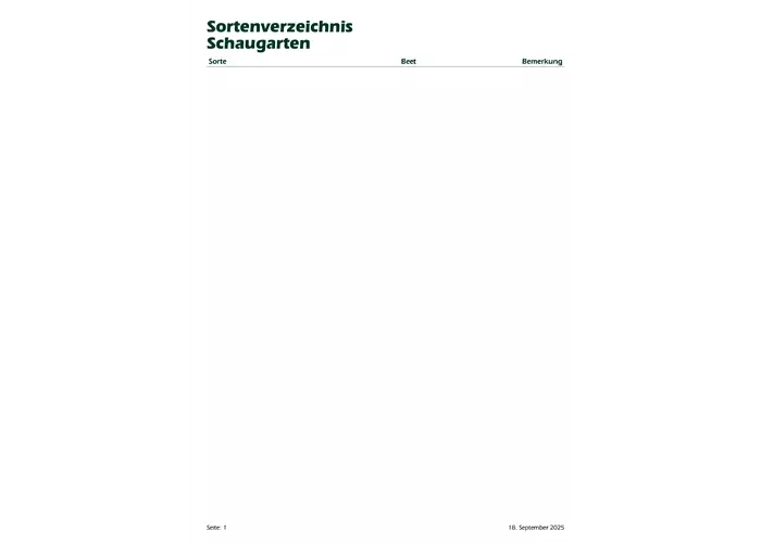 Rosenverzeichnis nach Alphabet 
